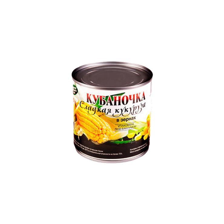 Кукуруза Кубаночка сахарная в зернах 400 гр., ж/б