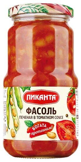 Фасоль Пиканта печеная в томатном соусе 530 гр., стекло