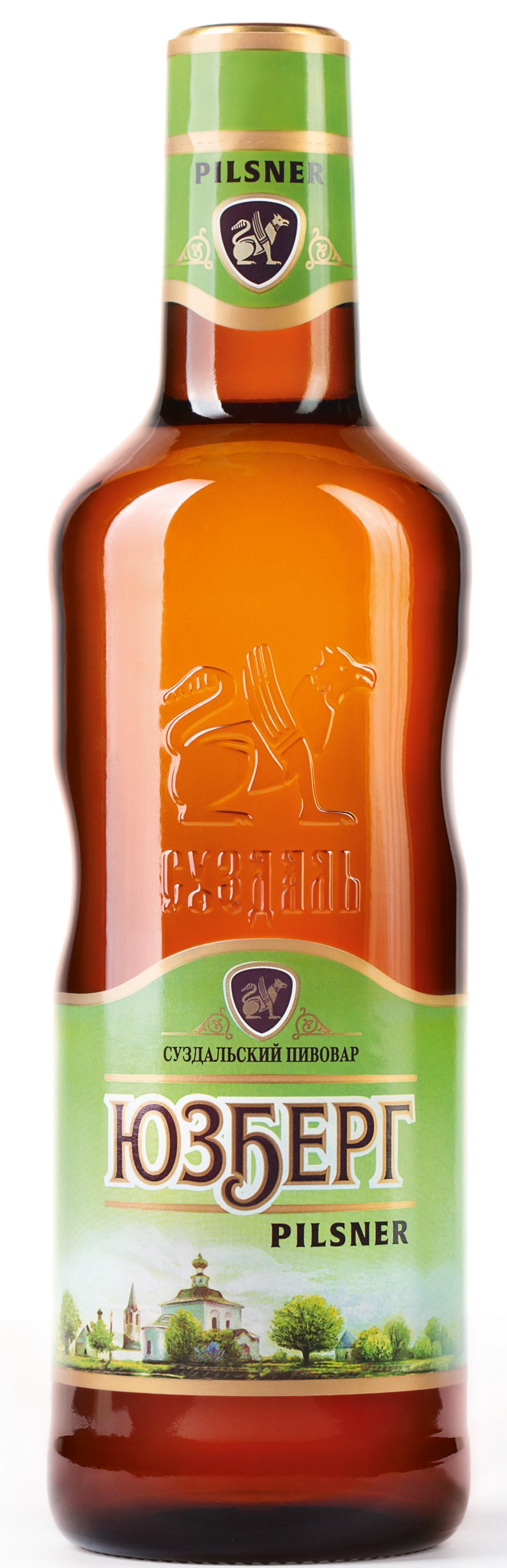 Пиво Юзберг Pilsner светлое фильтрованное пастеризованное 4,9% 470 мл., стекло