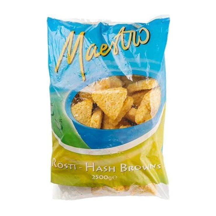 Котлетки Maestro хэшбраун картофельные треугольные замороженные 2,5 кг., флоу-пак