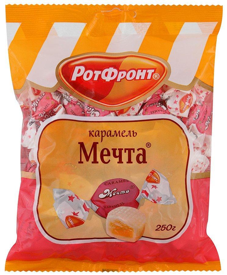 Конфеты Рот Фронт Карамель Мечта, 250 гр., флоу-пак, 10 шт.