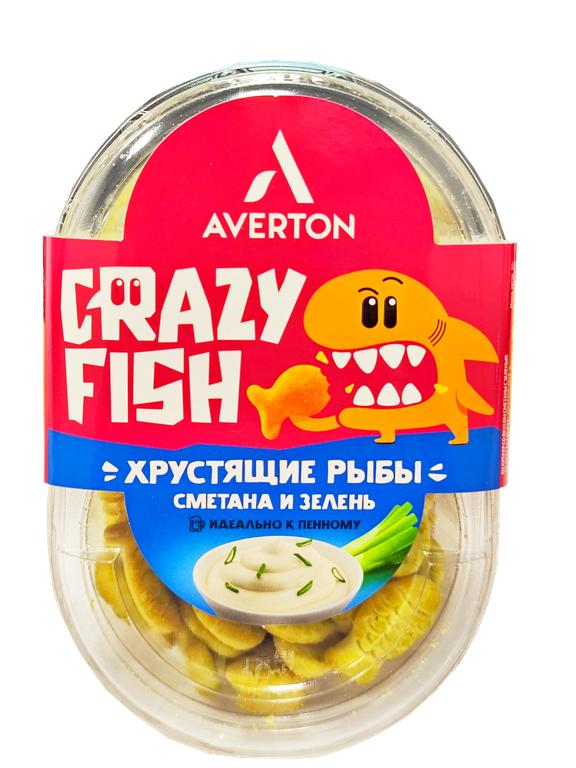 Крекер Averton Crazy Fish со вкусом сметаны и зелени 80 гр., пластик