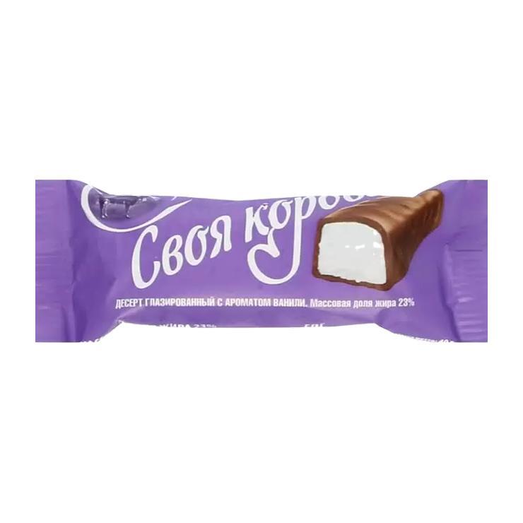 Десерт Своя Корова глазированный черника 23% 40 гр., флоу-пак