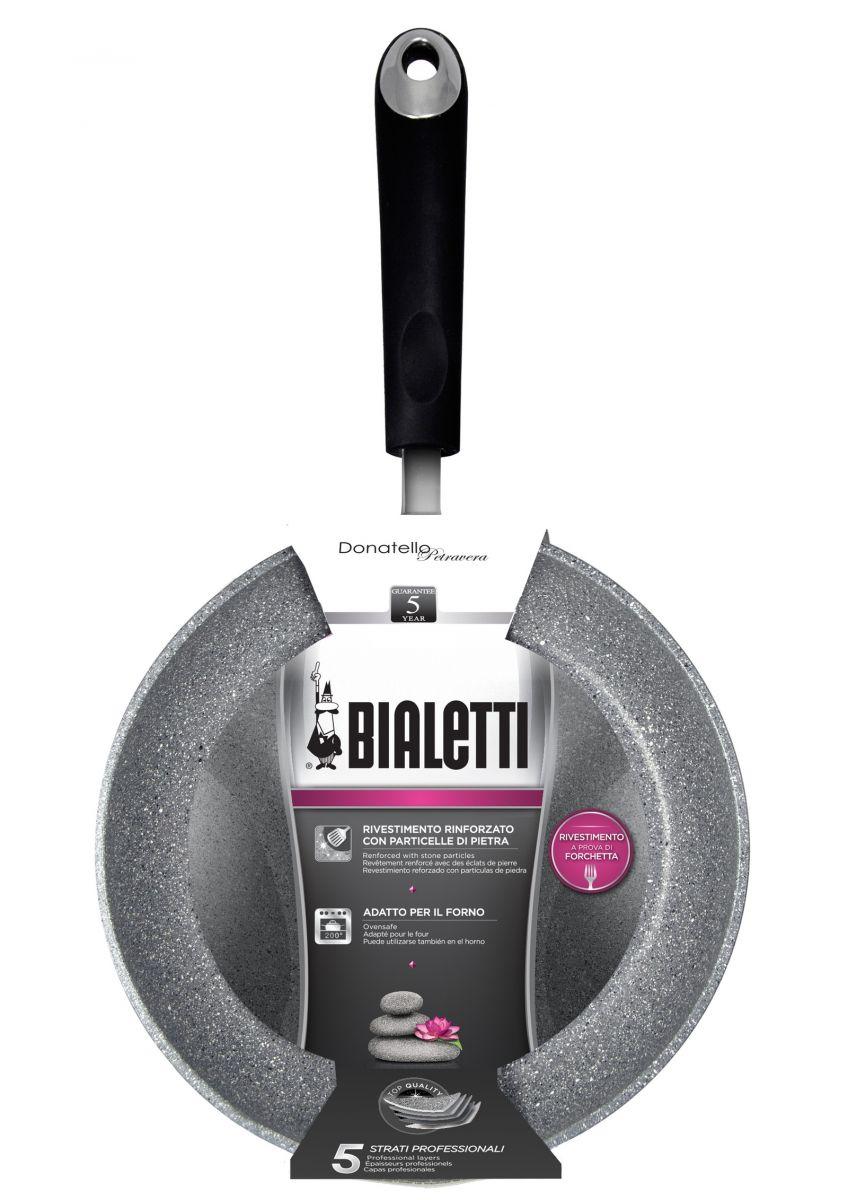 Сковорода Bialetti Вок Donatello 28 см, черно-серый