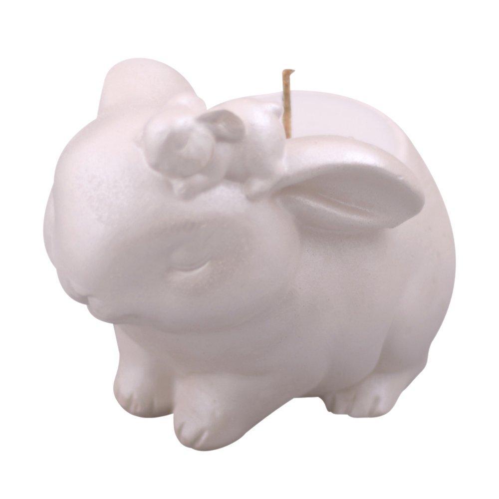 Свеча декоративная с подсвечником Мультидом зайки 12х8х9,5 см., пакет