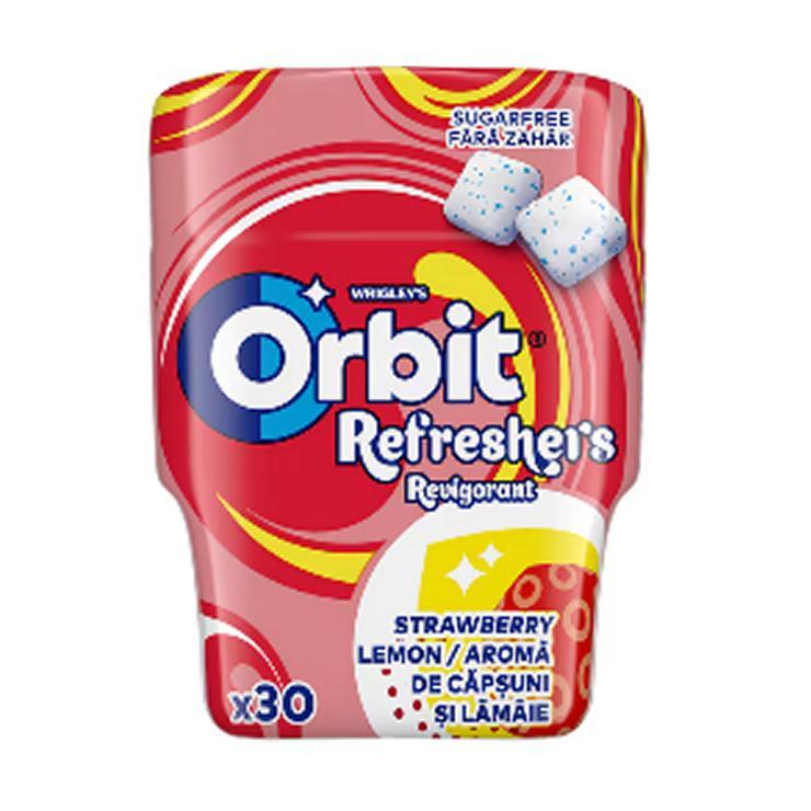 Жевательная резинка Orbit refreshers strawberry lemon 67 гр., пластиковая упаковка