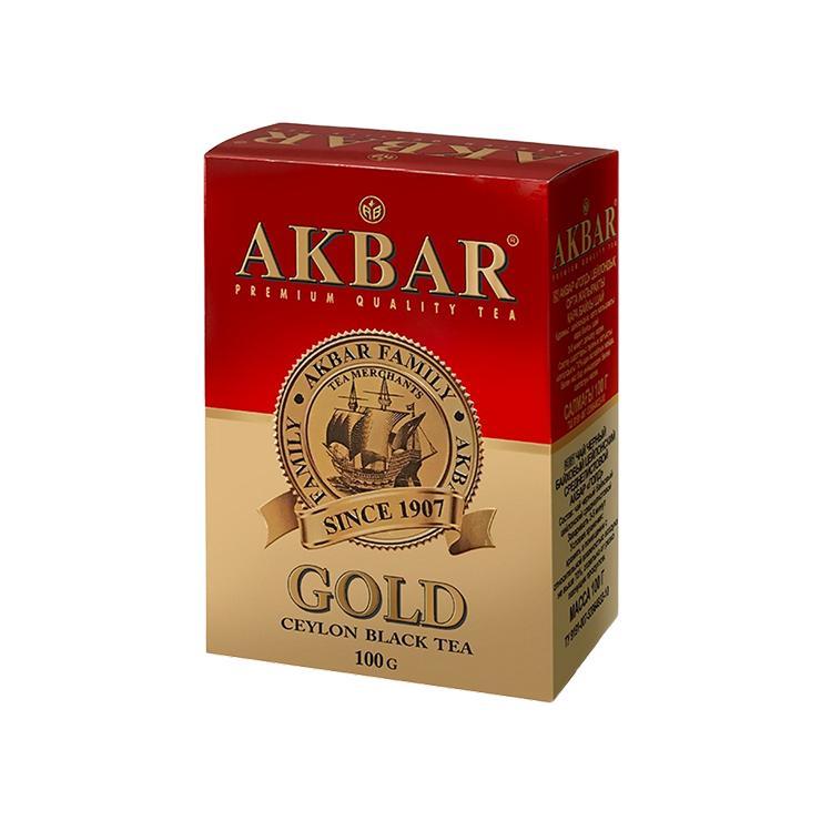 Чай черный Akbar Gold листовой 100 гр., картон