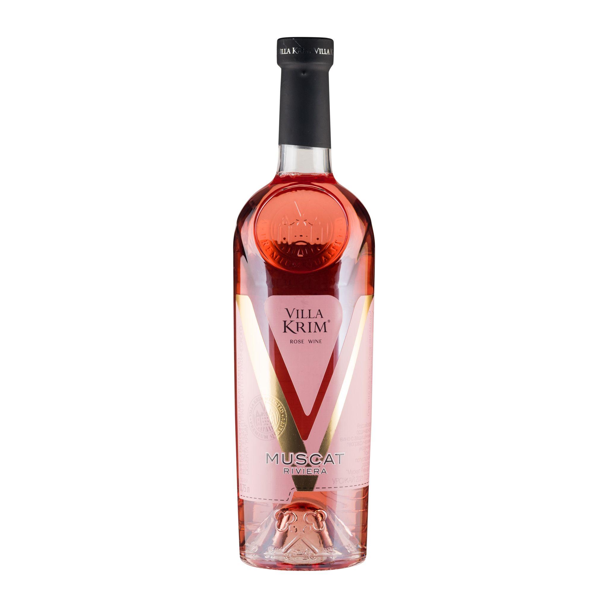 Вино Крым полусладкое розовое Мускат Ривьера Villa Krim 11% 750 мл., стекло