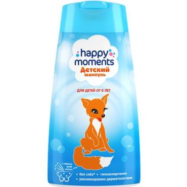 Шампунь для волос детский, от 0 лет, Happy Moments, 240 мл., Пластиковая бутылка