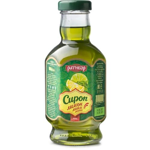 Сироп Ратибор Лимон лайм мята,  350 мл., стекло