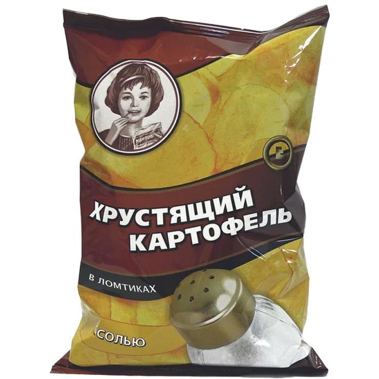 Чипсы Хрустящий картофель картофельные в ломтиках с солью, 40 гр., флоу-пак