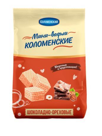 Вафли Коломенский Мини Шоколадно-ореховые 200 гр., флоу-пак
