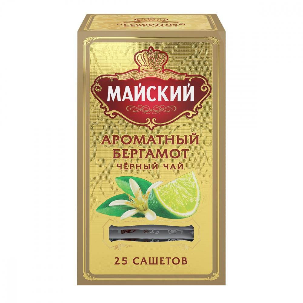 Чай Майский Ароматный Бергамот черный 25 пакетиков 50 гр., картон