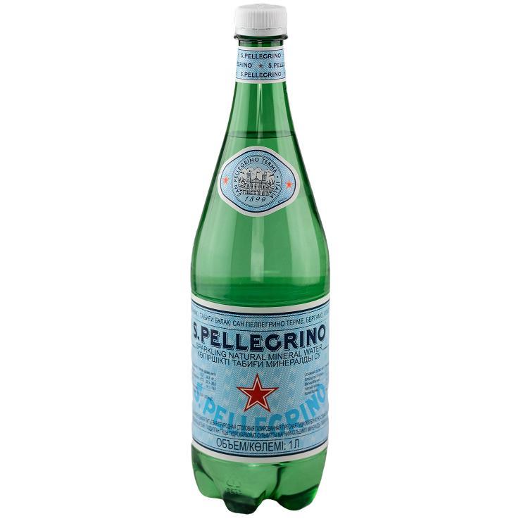 Вода газированная S. Pellegrino натуральная 1 л., ПЭТ