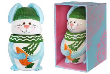 Чай Get Joy Чайница керамическая Кролик бирюзовый черный Дян Хун, 50 гр., картон