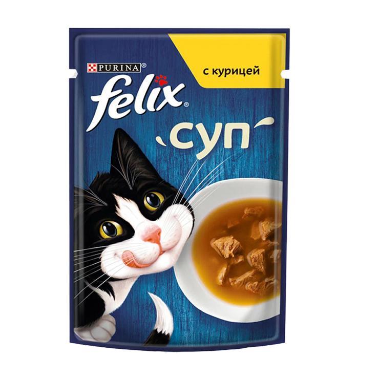 Корм для кошек Felix влажный суп с курицей 48 гр., пауч
