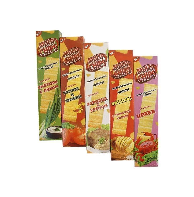 Чипсы Multi Chips картофельные ассорти 50 гр., картон