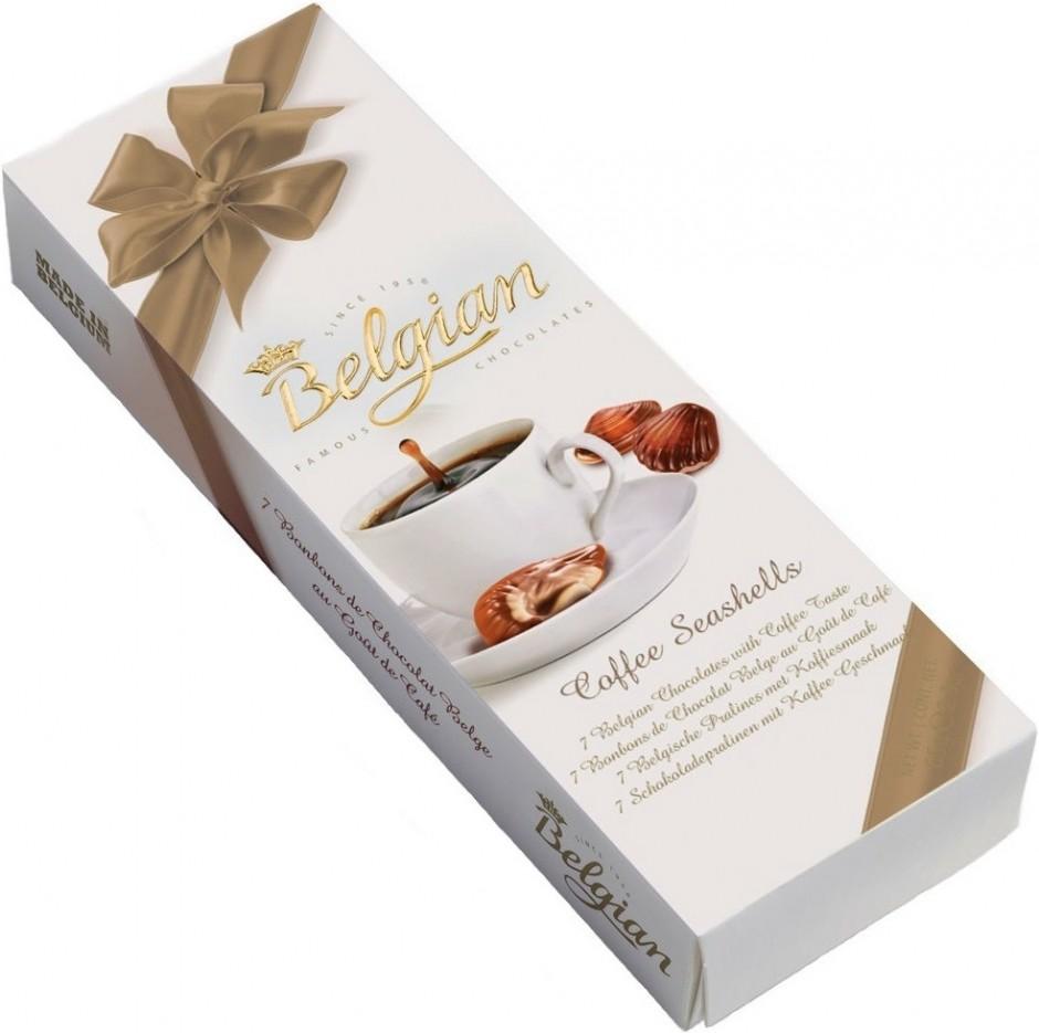 Конфеты Belgian шоколадные Кофейные ракушки, 65 гр., картон