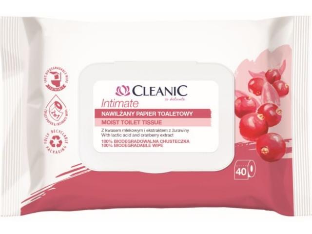 Влажная туалетная бумага CLEANIC Intimate 2в1 40 шт., пакет