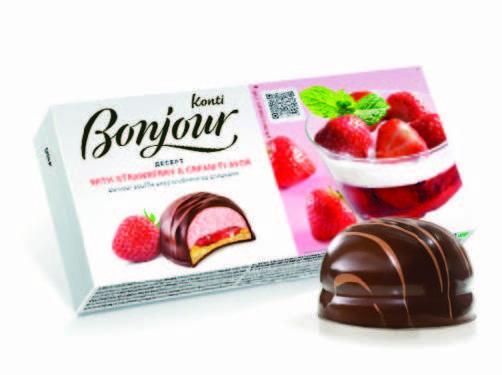 Печенье Bonjour Souffle with strawberry and cream taste 232 гр., картон