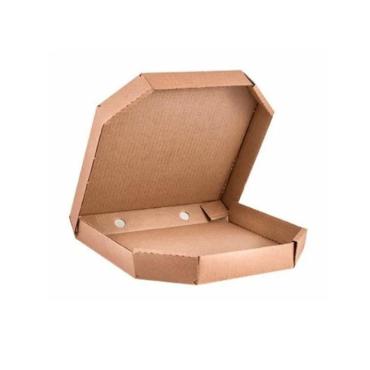 Коробка для пиццы 340х340х40мм бурый микрогофрокартон трапеция профиль Е, картон