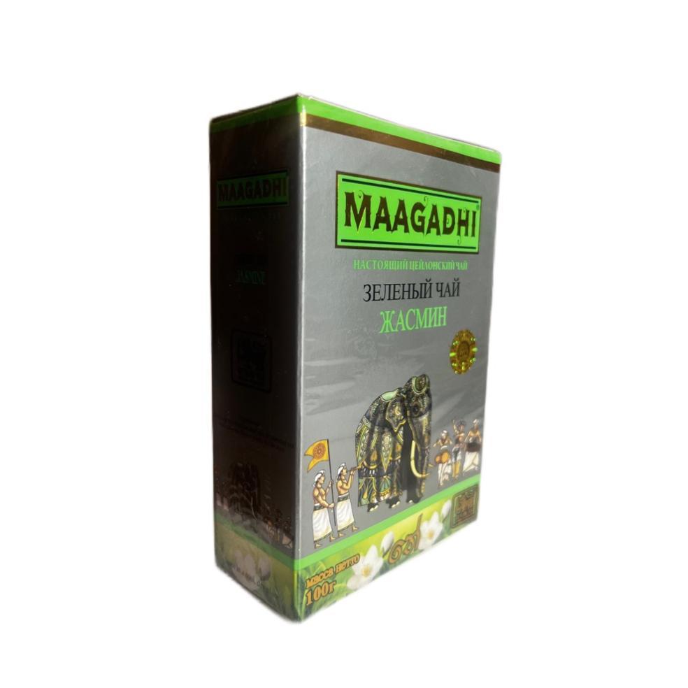 Чай Maagadhi зеленый с жасмином листовой 100 гр., картон