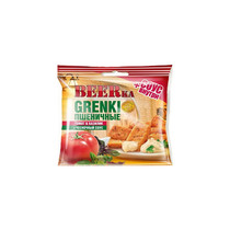 Гренки Beerka пшеничные томат и базилик + соус 60 гр., флоу-пак