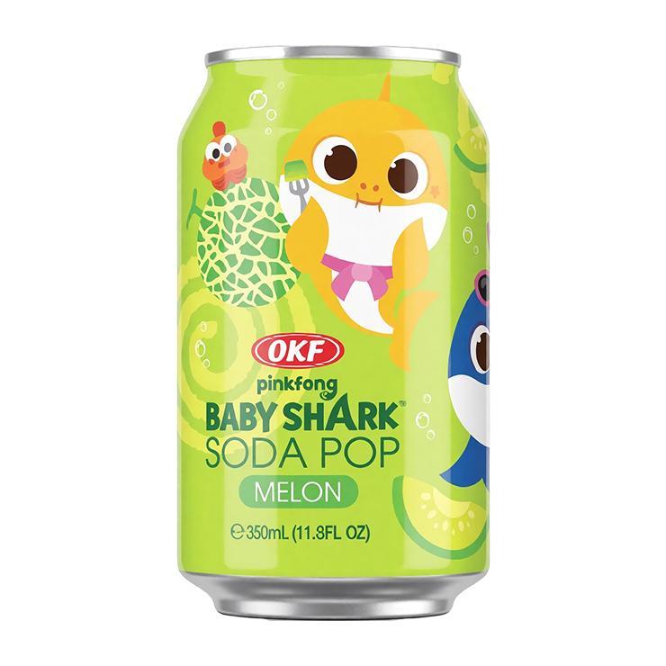 Напиток сокосодержащий OKF babyshark soda pop melon 350 мл., ж/б 