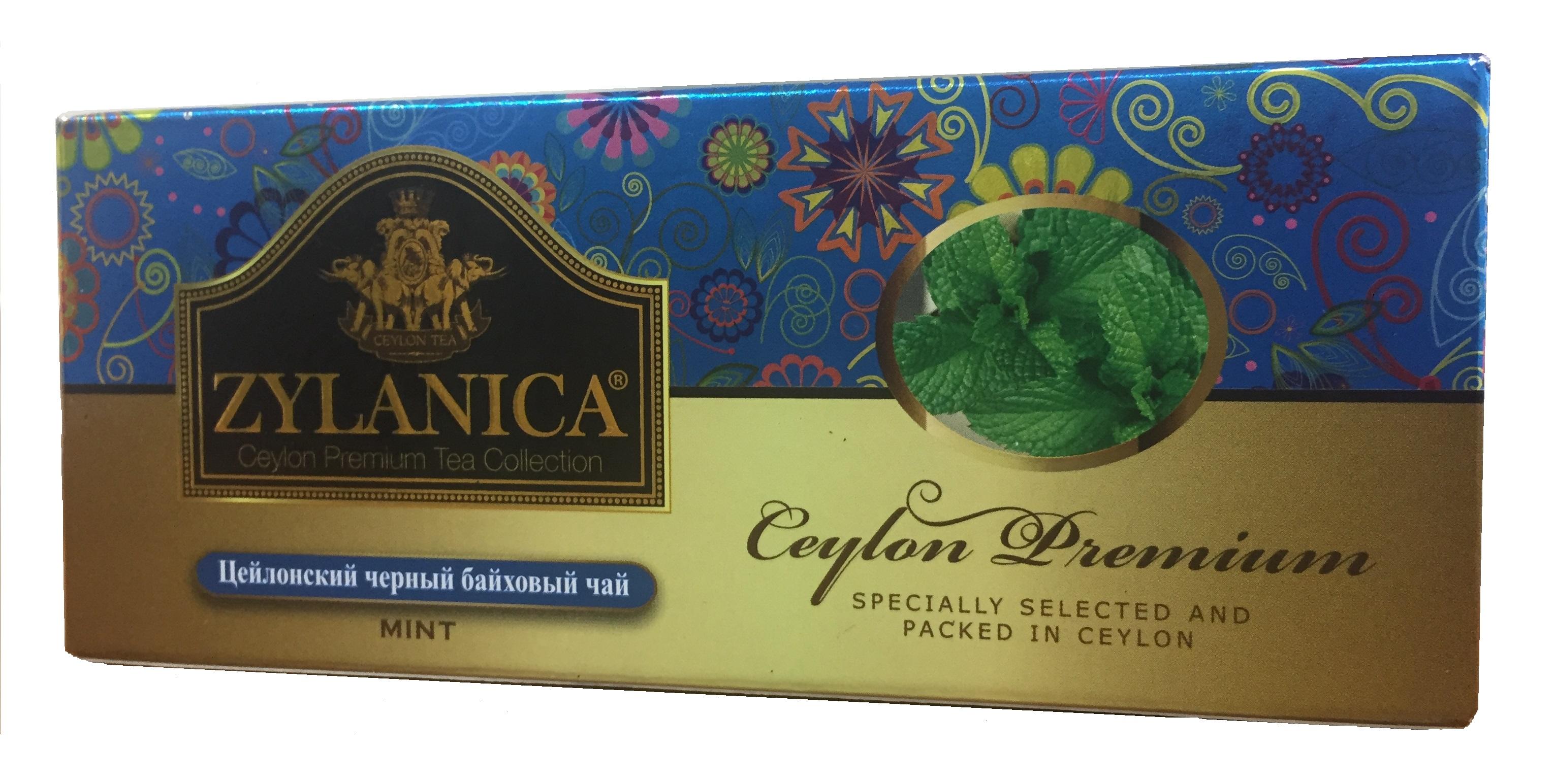 Чай Zylanica Ceylon Premium Collection черный с мятой в пакетиках