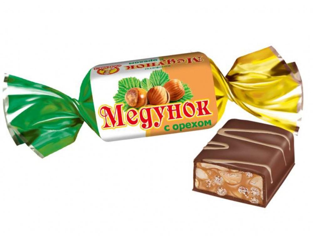 Конфеты Славянка Медунок с орехом 6 кг., картон