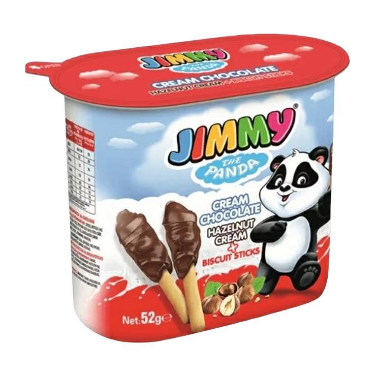 Палочки Jimmy Cream бисквитные с пастой орех 52 гр., стакан