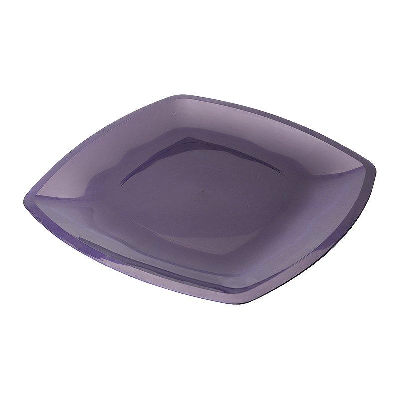 Тарелка блюдо Buffet 200 мл 300 мм одноразовая пластиковая  квадратная желтая ПП., пакет