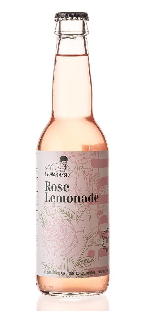 Лимонад Lemonardo Rose Lemonade Light Розовый натуральный со стевией 330 мл., стекло