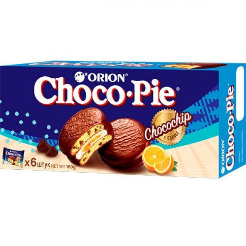 Пирожное Choco Pie Chocochip c апельсином и кусочками шоколада 180 гр., картон