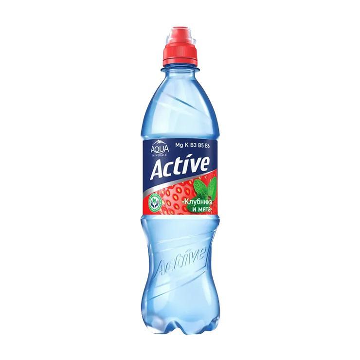 Вода негазированная Aqua Minerale Active спорт клубника мята 500 мл., ПЭТ