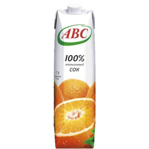 Сок АВС апельсин 100% восстановленный, 1 л., тетра-пак