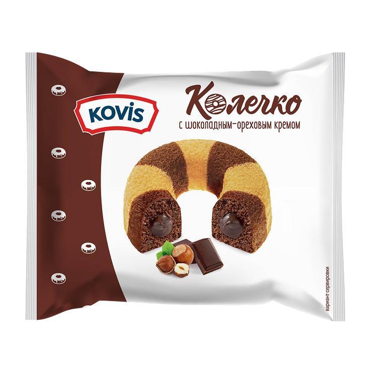 Колечки бисквитные Kovis с шоколадно-ореховым кремом 40 гр., флоу-пак