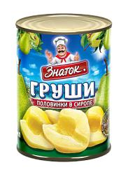 Груши Знаток половинки в сиропе 410 мл., ж/б