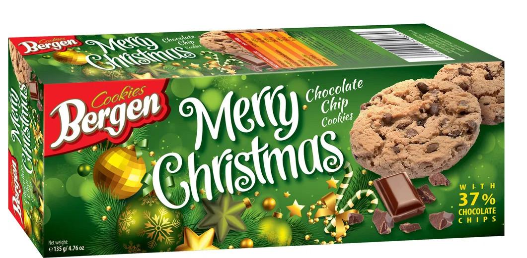 Печенье Bergen Original Cookies с кусочками шоколада 135 гр., картон