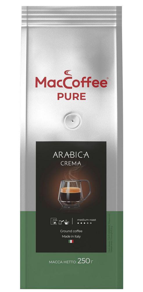 Кофе молотый MacCoffee pure arabica crema жареный натуральный, 250 гр., флоу-пак