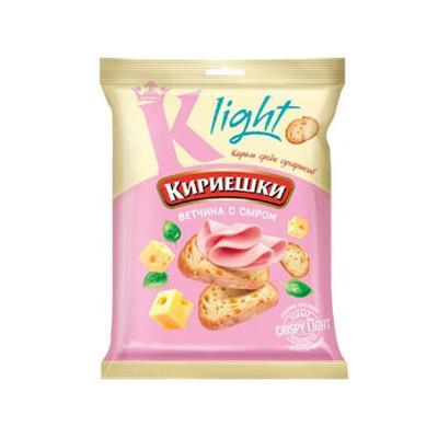 Сухарики Кириешки Light Ветчина с сыром ржаные 33 гр., флоу-пак