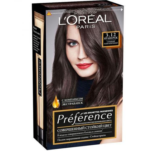 Краска L'Oreal Paris Preference Recital Муленруж глубокий темно-коричневый №3.13, картон