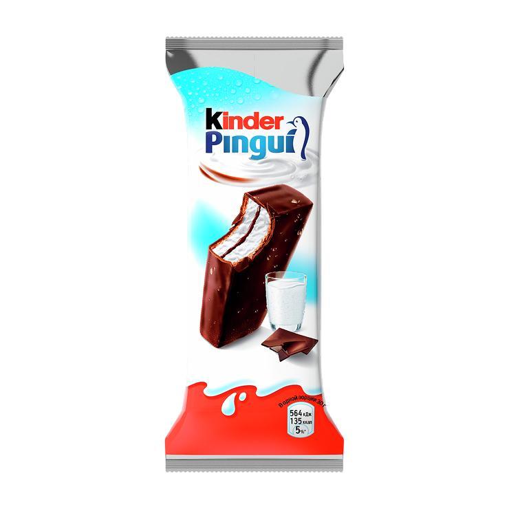 Пирожное Kinder Pingui с молочной начинкой бисквитное 30 гр., флоу-пак