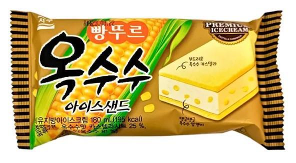 Мороженое сэндвич Seoju сладкая кукуруза 90 гр., флоу-пак
