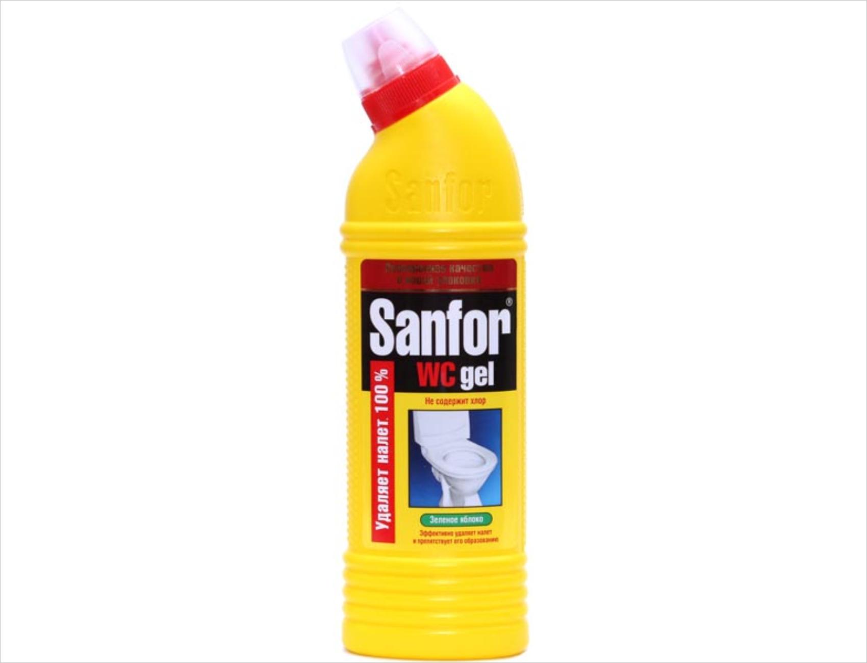 Санитарно-гигиеническое средство Sanfor wc гель, лимонная свежесть, 750 мл., ПЭТ