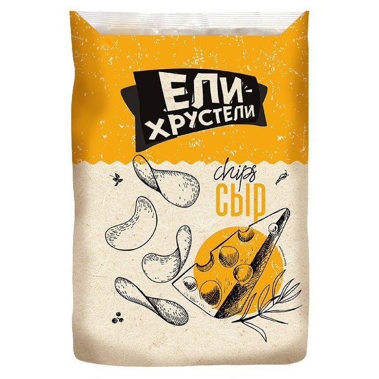 Чипсы крафт Ели-Хрустели со вкусом сыра 100 гр., флоу-пак