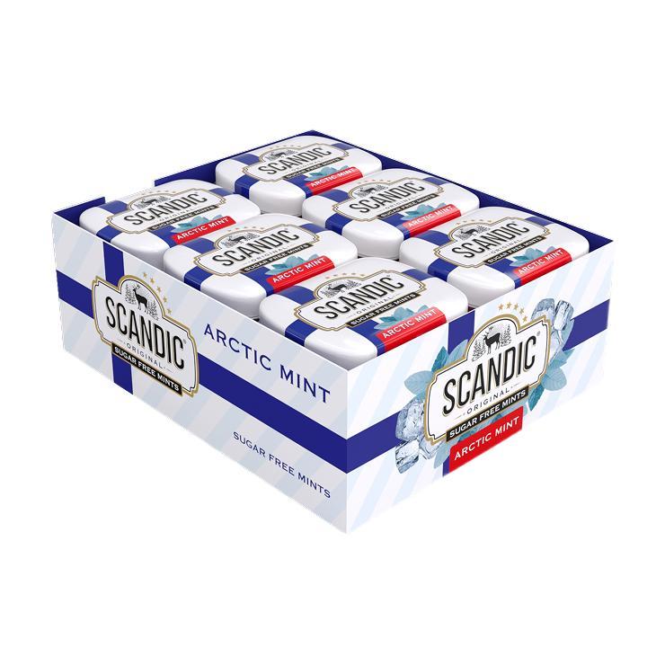 Конфеты SCANDIC без сахара Арктическая мята 14 гр., ж/б