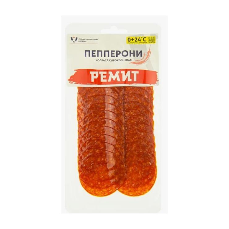 Колбаса сырокопченая Ремит Пепперони нарезка 90 гр., вакуум