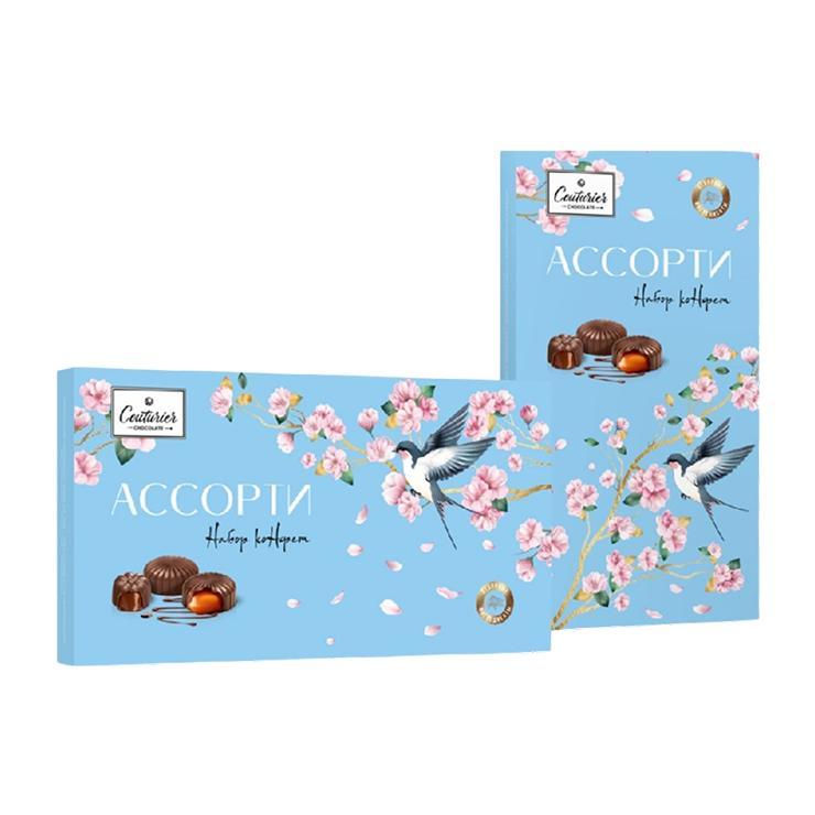 Конфеты Couturier Ассорти Прикосновение весны Ласточка шоколадные 130 гр., картон