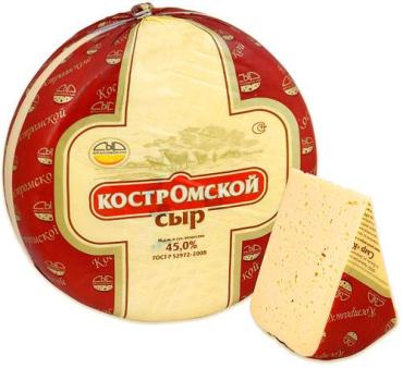 Сыр Брасовские сыры Костромской молодой 45%, 7,6 кг., оболочка